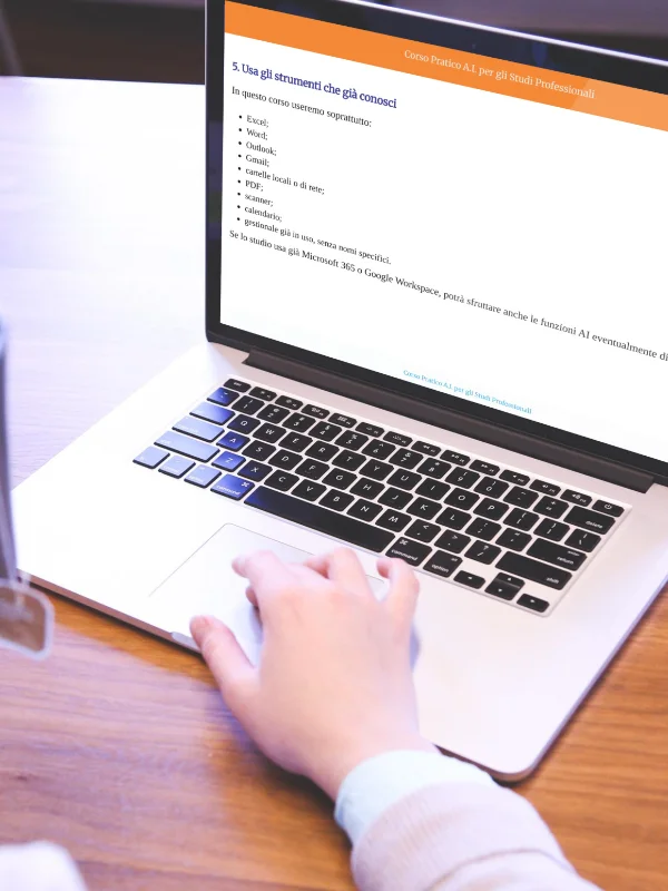 Guida PDF sull'Intelligenza Artificiale consultata in studio